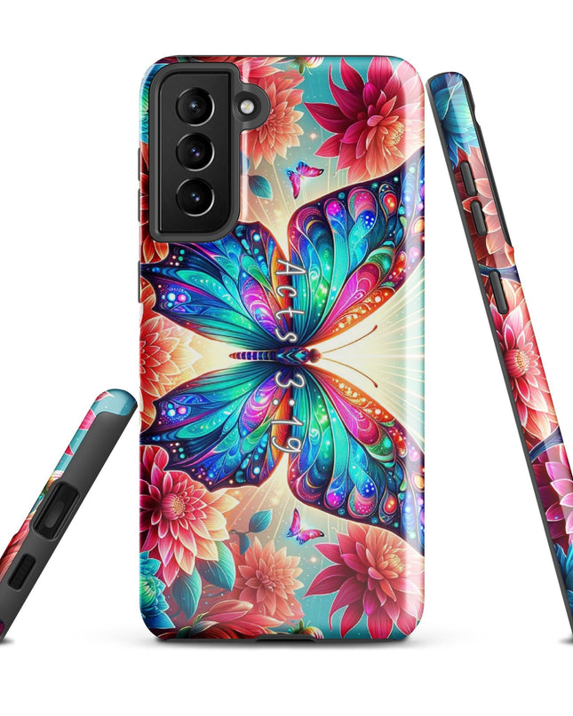 "Acts 3:19 Butterfly Inspiration" - Protective Samsung Case with Spiritual Design - TEXT OF TRUTH8524826_16985