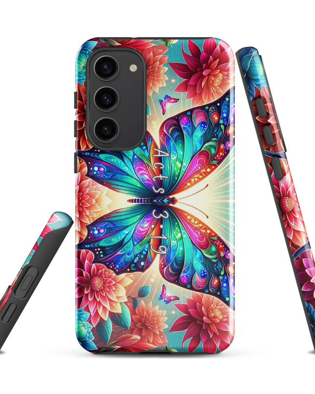 "Acts 3:19 Butterfly Inspiration" - Protective Samsung Case with Spiritual Design - TEXT OF TRUTH8524826_16997