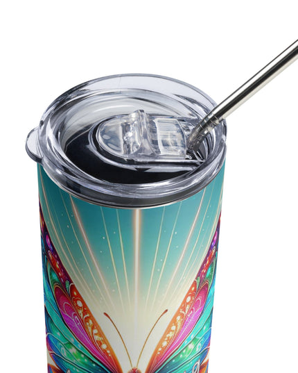 "Acts 3:19 Inspirational Butterfly 20oz Stainless Steel Tumbler - Metamorphosis Edition" - TEXT OF TRUTH1488372_15005