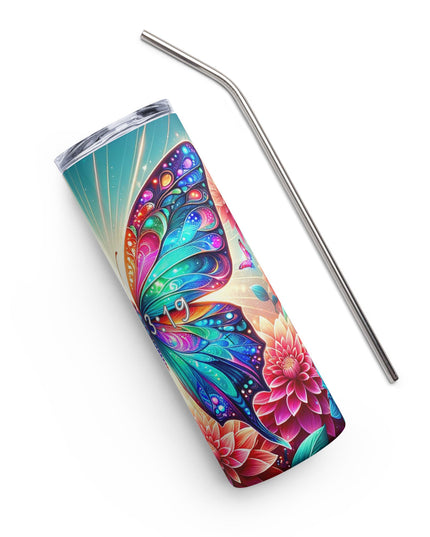 "Acts 3:19 Inspirational Butterfly 20oz Stainless Steel Tumbler - Metamorphosis Edition" - TEXT OF TRUTH1488372_15005