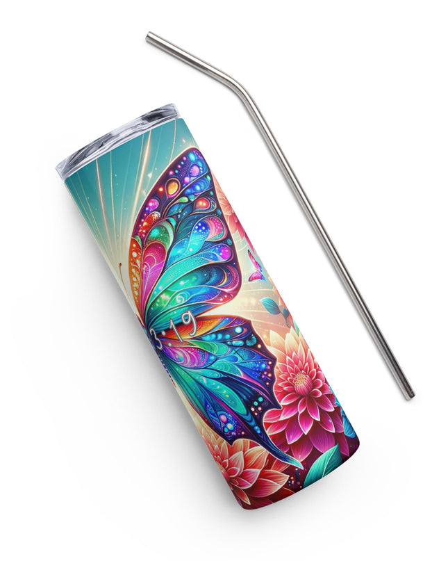 "Acts 3:19 Inspirational Butterfly 20oz Stainless Steel Tumbler - Metamorphosis Edition" - TEXT OF TRUTH1488372_15005