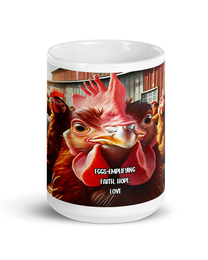 "Charming Farmhouse Flock 15 oz. Ceramic Mug - Inspiring Chicken Design, Microwave & Dishwasher Safe" - TEXT OF TRUTH1671401_4830