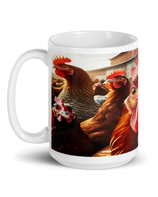 "Charming Farmhouse Flock 15 oz. Ceramic Mug - Inspiring Chicken Design, Microwave & Dishwasher Safe" - TEXT OF TRUTH1671401_4830