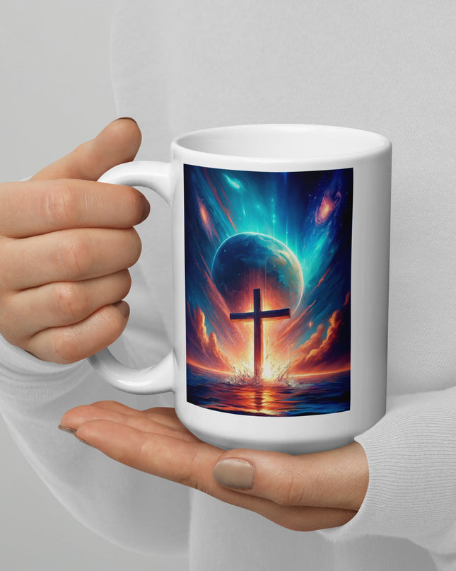 "Cosmic Faith 15oz Ceramic Mug - Sip the Majesty of Creation" - TEXT OF TRUTH2020989_4830