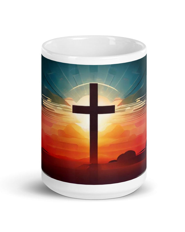 "Divine Dawn 15oz Ceramic Mug - Embrace the Light with Every Sip" - TEXT OF TRUTH1139088_4830