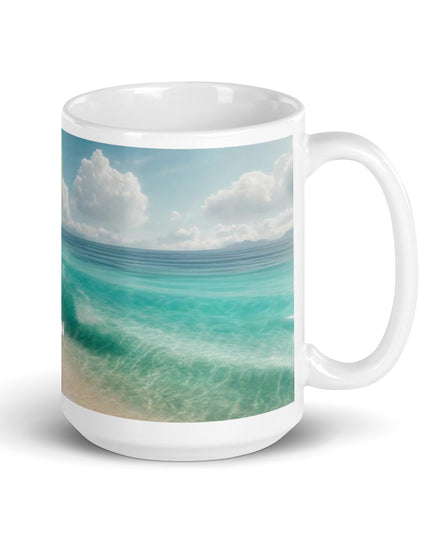 "Divine Serenity Beach Scene 15 oz. Ceramic Mug - Microwave and Dishwasher Safe" - TEXT OF TRUTH6803922_4830