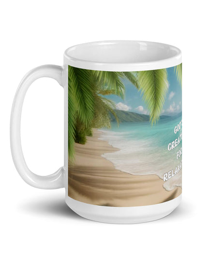 "Divine Serenity Beach Scene 15 oz. Ceramic Mug - Microwave and Dishwasher Safe" - TEXT OF TRUTH6803922_4830