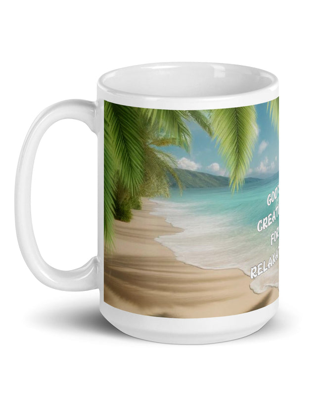 "Divine Serenity Beach Scene 15 oz. Ceramic Mug - Microwave and Dishwasher Safe" - TEXT OF TRUTH6803922_4830