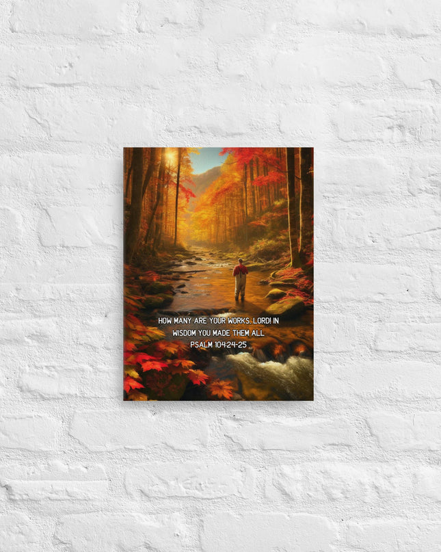 "Divine Waters - Inspirational Fly Fishing Art Print with Psalm 104:24-25" - TEXT OF TRUTH7918603_5