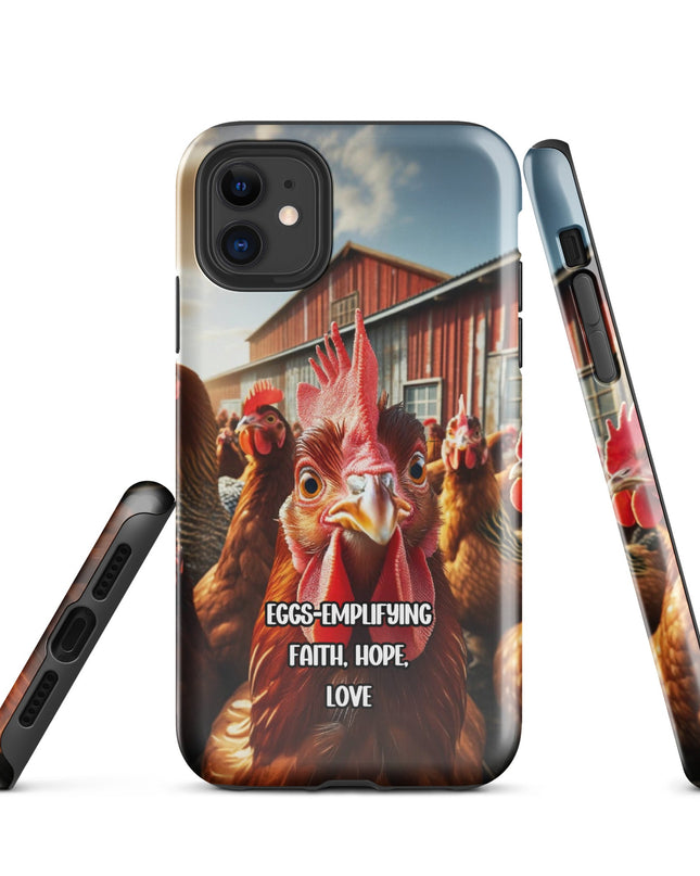 "Eggs-emplifying Faith, Hope, Love" Chicken-Themed iPhone Case - TEXT OF TRUTH9992782_15381