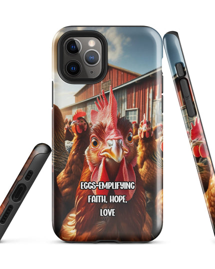 "Eggs-emplifying Faith, Hope, Love" Chicken-Themed iPhone Case - TEXT OF TRUTH9992782_15382