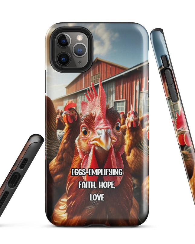 "Eggs-emplifying Faith, Hope, Love" Chicken-Themed iPhone Case - TEXT OF TRUTH9992782_15383