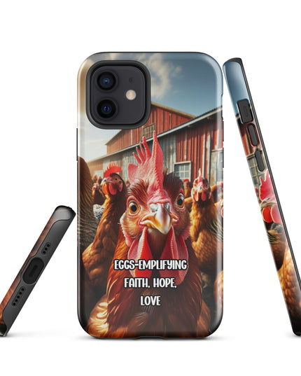 "Eggs-emplifying Faith, Hope, Love" Chicken-Themed iPhone Case - TEXT OF TRUTH9992782_15384