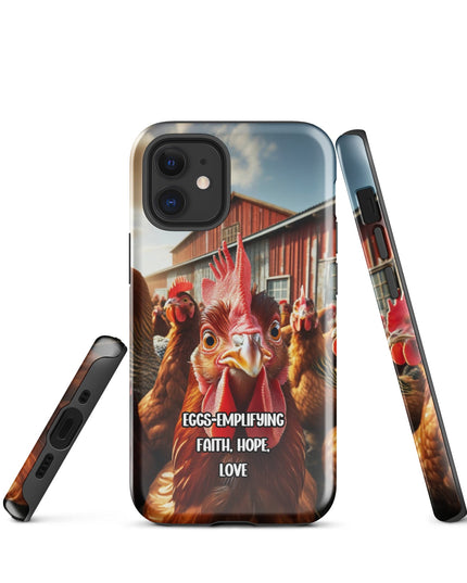 "Eggs-emplifying Faith, Hope, Love" Chicken-Themed iPhone Case - TEXT OF TRUTH9992782_15385