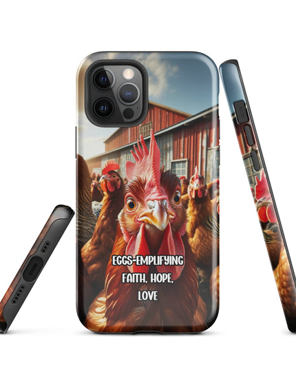 "Eggs-emplifying Faith, Hope, Love" Chicken-Themed iPhone Case - TEXT OF TRUTH9992782_15386