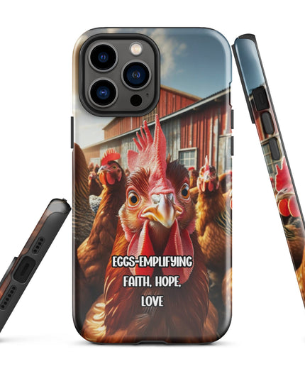 "Eggs-emplifying Faith, Hope, Love" Chicken-Themed iPhone Case - TEXT OF TRUTH9992782_15391