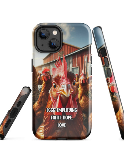 "Eggs-emplifying Faith, Hope, Love" Chicken-Themed iPhone Case - TEXT OF TRUTH9992782_16124