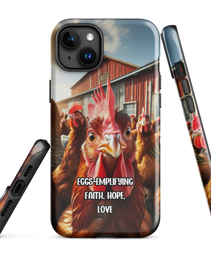 "Eggs-emplifying Faith, Hope, Love" Chicken-Themed iPhone Case - TEXT OF TRUTH9992782_17716