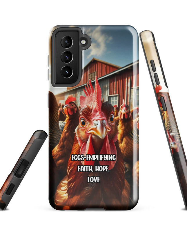 "Eggs-emplifying Faith, Hope, Love" Chicken-Themed Samsung Case - TEXT OF TRUTH5018691_16983