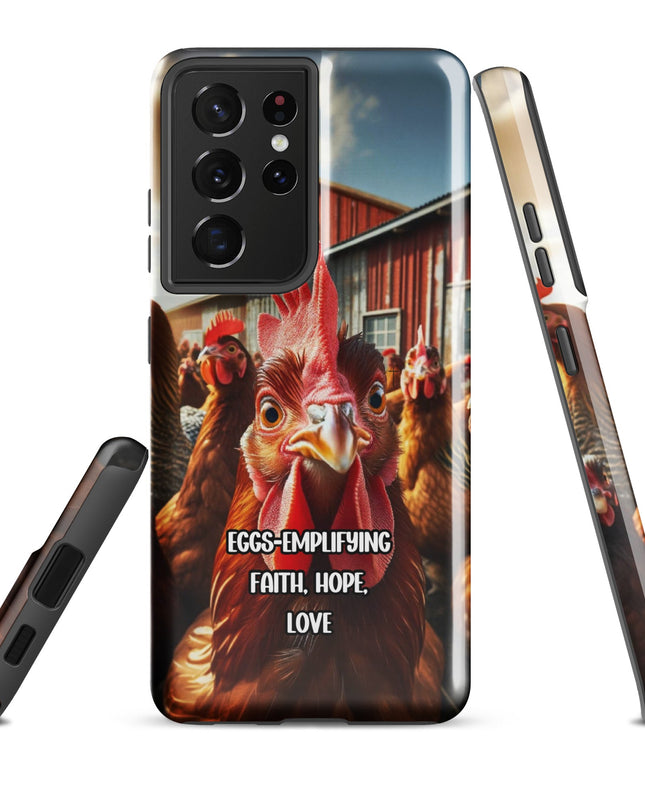 "Eggs-emplifying Faith, Hope, Love" Chicken-Themed Samsung Case - TEXT OF TRUTH5018691_16987