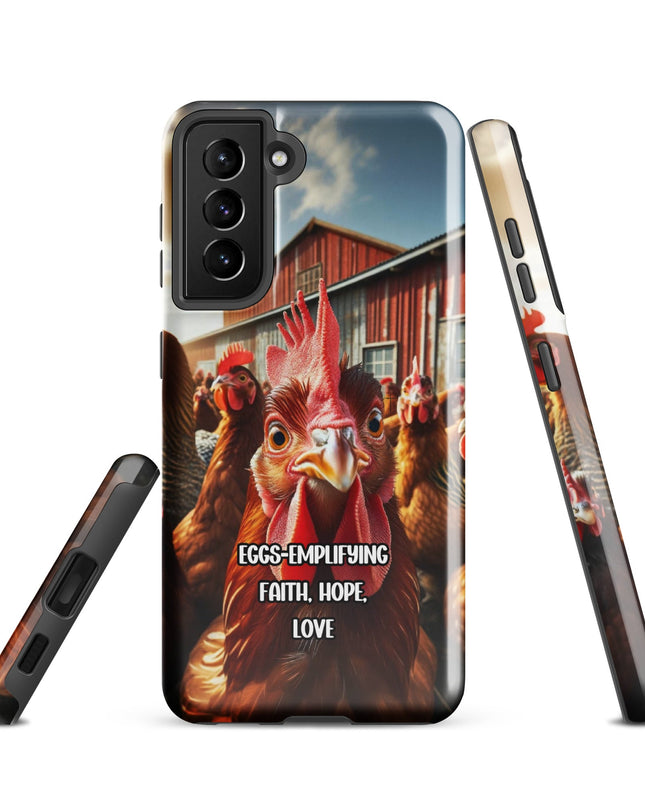 "Eggs-emplifying Faith, Hope, Love" Chicken-Themed Samsung Case - TEXT OF TRUTH5018691_16989