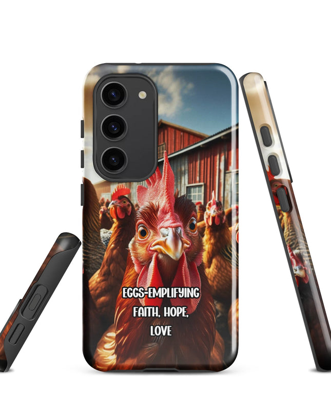 "Eggs-emplifying Faith, Hope, Love" Chicken-Themed Samsung Case - TEXT OF TRUTH5018691_17001