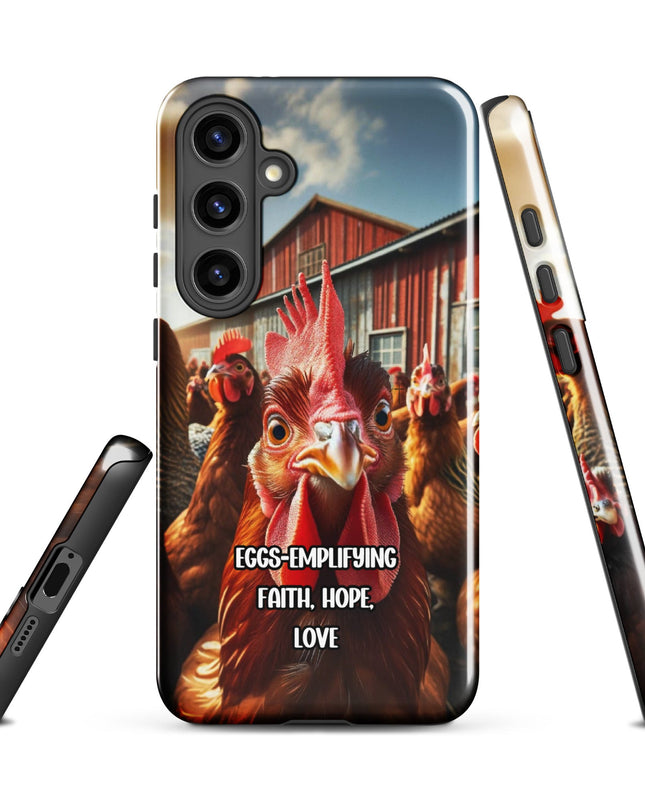 "Eggs-emplifying Faith, Hope, Love" Chicken-Themed Samsung Case - TEXT OF TRUTH5018691_18744