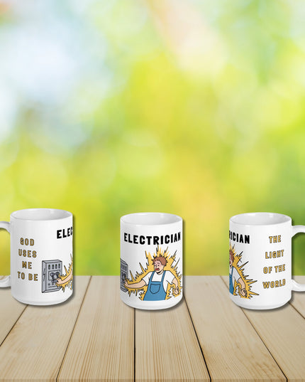 "Enlightened Charge 15oz Ceramic Mug - Illuminating Your Day with Humor and Faith" - TEXT OF TRUTH9871270_4830