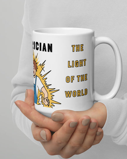 "Enlightened Charge 15oz Ceramic Mug - Illuminating Your Day with Humor and Faith" - TEXT OF TRUTH9871270_4830