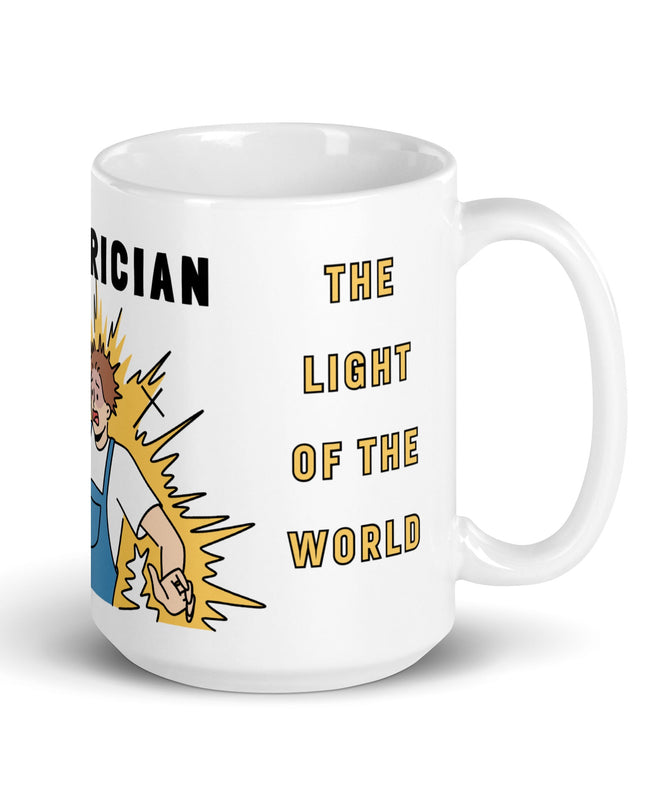 "Enlightened Charge 15oz Ceramic Mug - Illuminating Your Day with Humor and Faith" - TEXT OF TRUTH9871270_4830