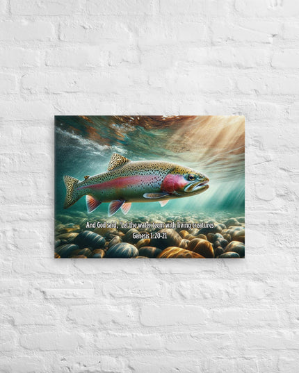 "Genesis Aquatic Majesty Canvas Art - Rainbow Trout in Living Waters" - TEXT OF TRUTH3834788_7