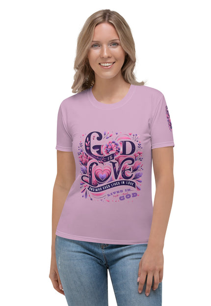 God is Love – Women’s All - Over Print Christian Love Shirt - TEXT OF TRUTH ™8613584_8884