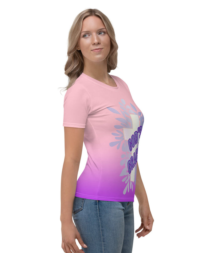 God’s Grace – Women’s All - Over Print Christian Cross Shirt - TEXT OF TRUTH ™3242810_8884