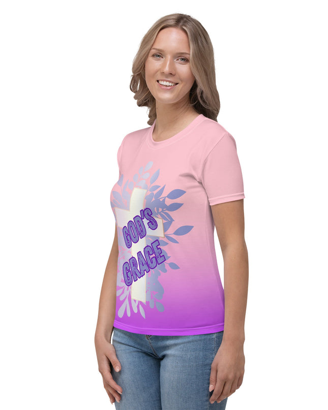 God’s Grace – Women’s All - Over Print Christian Cross Shirt - TEXT OF TRUTH ™3242810_8884