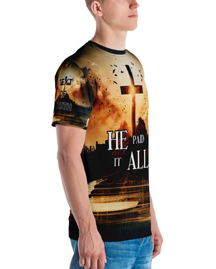 He Paid It All – Men’s All - Over Print Christian Cross Shirt - TEXT OF TRUTH ™4559472_8850