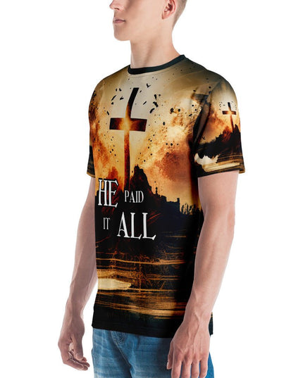 He Paid It All – Men’s All - Over Print Christian Cross Shirt - TEXT OF TRUTH ™4559472_8850