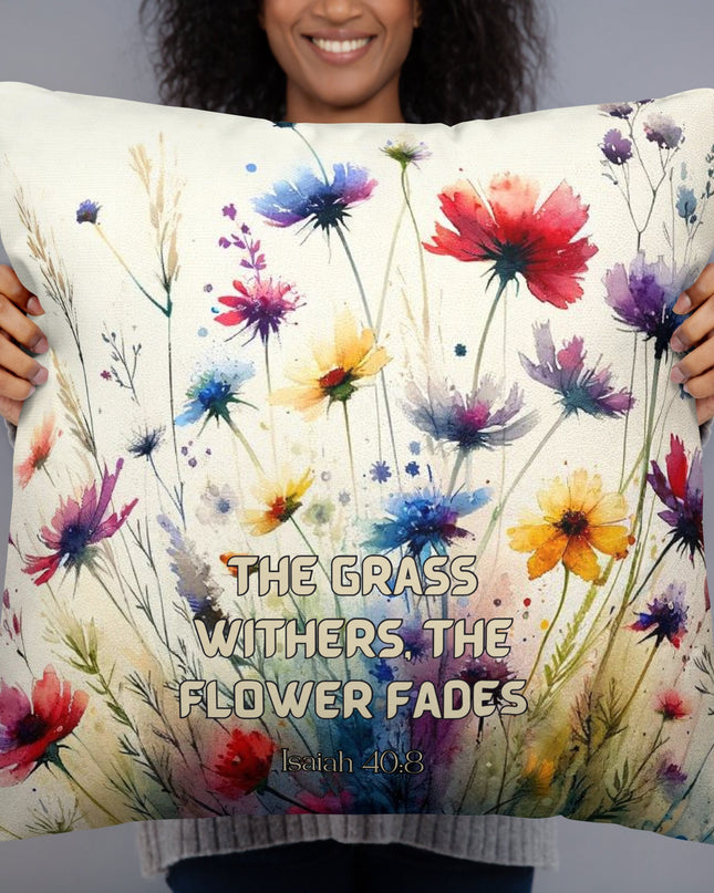 Isaiah 40:8 Floral Inspirational Pillow - TEXT OF TRUTH ™7572807_11075