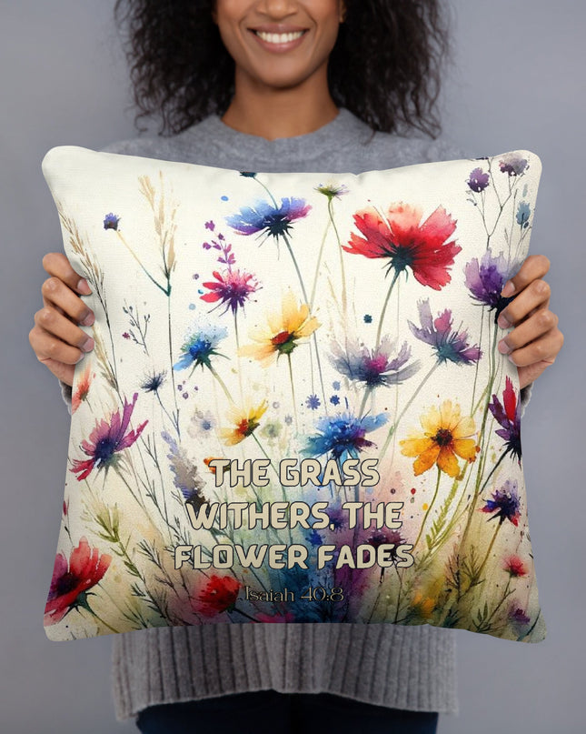 Isaiah 40:8 Floral Inspirational Pillow - TEXT OF TRUTH ™7572807_4532