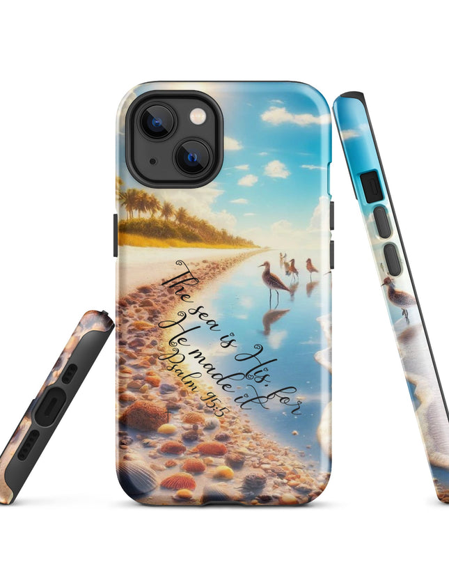 Oceanic Serenity iPhone Case - Psalm 95:5 Inspired Protective Cover for Sea Lovers - TEXT OF TRUTH8617731_15388