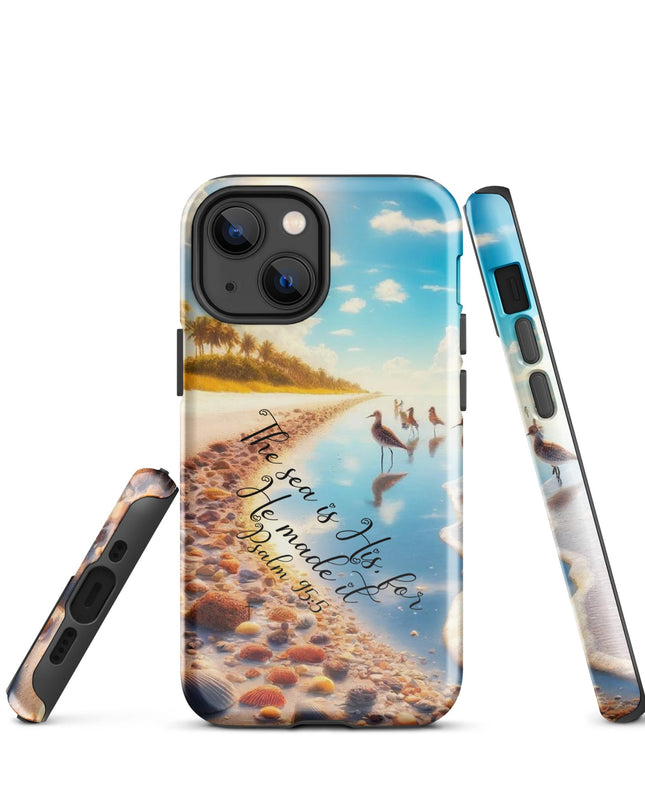 Oceanic Serenity iPhone Case - Psalm 95:5 Inspired Protective Cover for Sea Lovers - TEXT OF TRUTH8617731_15389