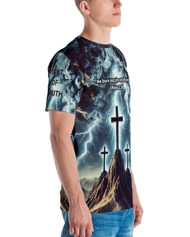 Redeemed by the Cross – Men’s All - Over Christian Print Shirt - TEXT OF TRUTH ™6475991_8850