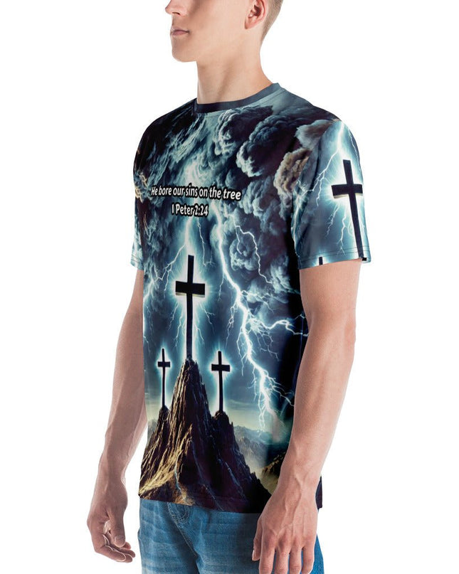 Redeemed by the Cross – Men’s All - Over Christian Print Shirt - TEXT OF TRUTH ™6475991_8850