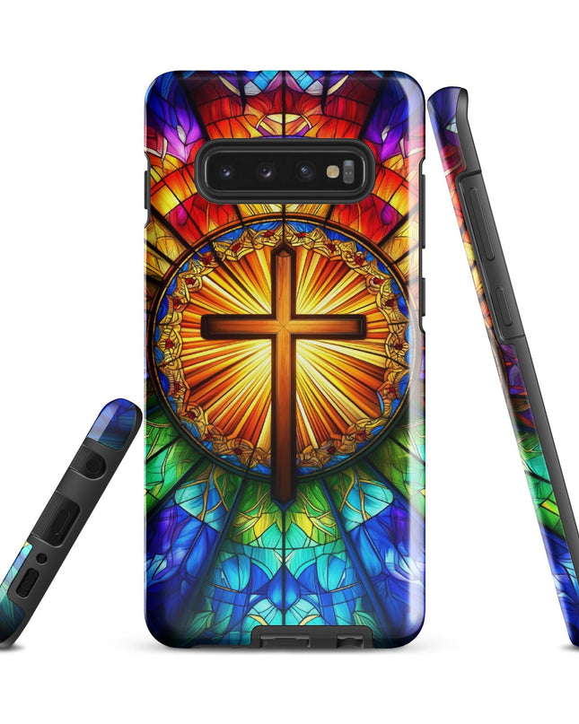 Samsung Galaxy Stained Glass Cross Case - Durable Protection with Spiritual Elegance - TEXT OF TRUTH2442385_16969