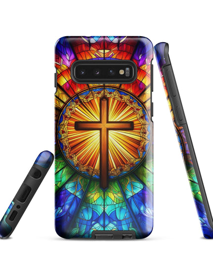 Samsung Galaxy Stained Glass Cross Case - Durable Protection with Spiritual Elegance - TEXT OF TRUTH2442385_16971