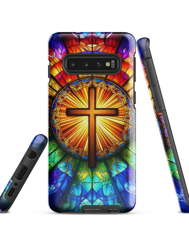 Samsung Galaxy Stained Glass Cross Case - Durable Protection with Spiritual Elegance - TEXT OF TRUTH2442385_16971