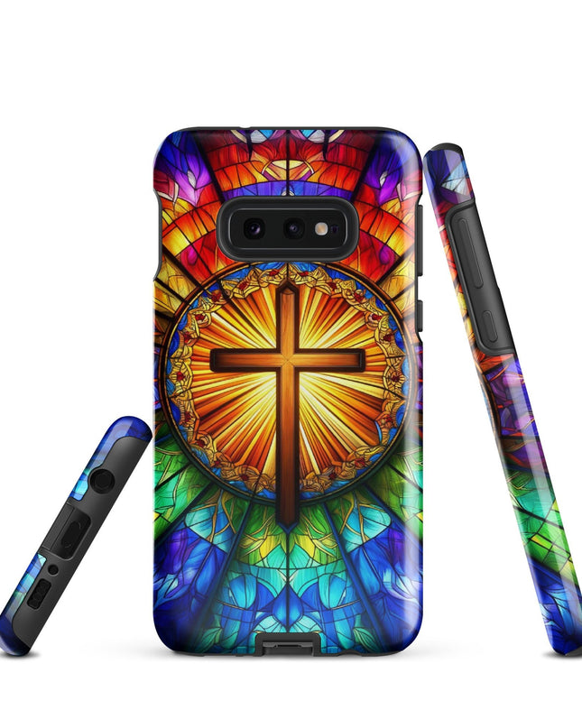 Samsung Galaxy Stained Glass Cross Case - Durable Protection with Spiritual Elegance - TEXT OF TRUTH2442385_16973