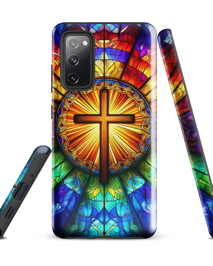 Samsung Galaxy Stained Glass Cross Case - Durable Protection with Spiritual Elegance - TEXT OF TRUTH2442385_16975