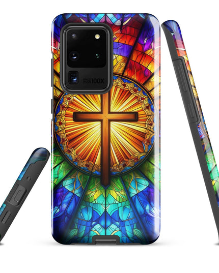 Samsung Galaxy Stained Glass Cross Case - Durable Protection with Spiritual Elegance - TEXT OF TRUTH2442385_16979