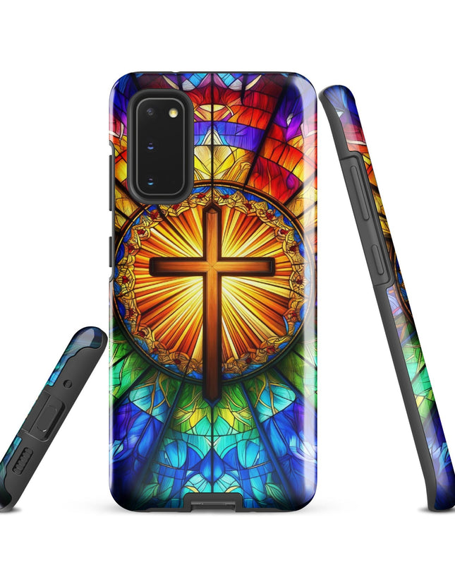 Samsung Galaxy Stained Glass Cross Case - Durable Protection with Spiritual Elegance - TEXT OF TRUTH2442385_16981