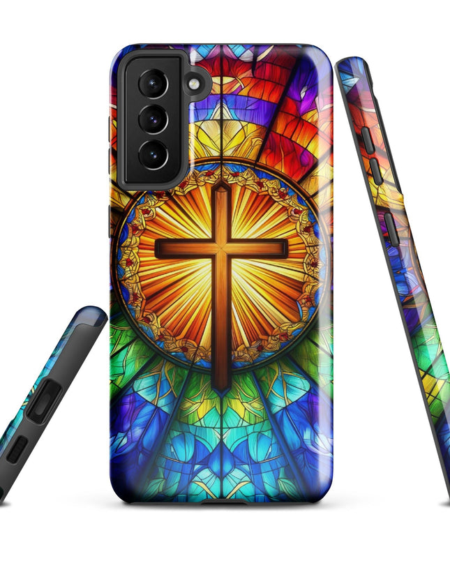 Samsung Galaxy Stained Glass Cross Case - Durable Protection with Spiritual Elegance - TEXT OF TRUTH2442385_16985